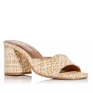 Jeffrey Campbell Melange Woven High Block Heel Slide Sandals Size 8.5